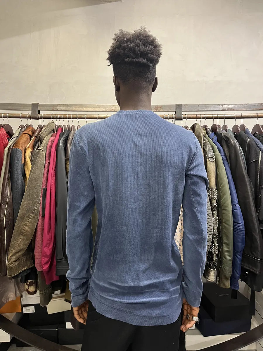 1990s Dolce & Gabbana Navy Faded Blue Knit Sweater PkqDwRY 3