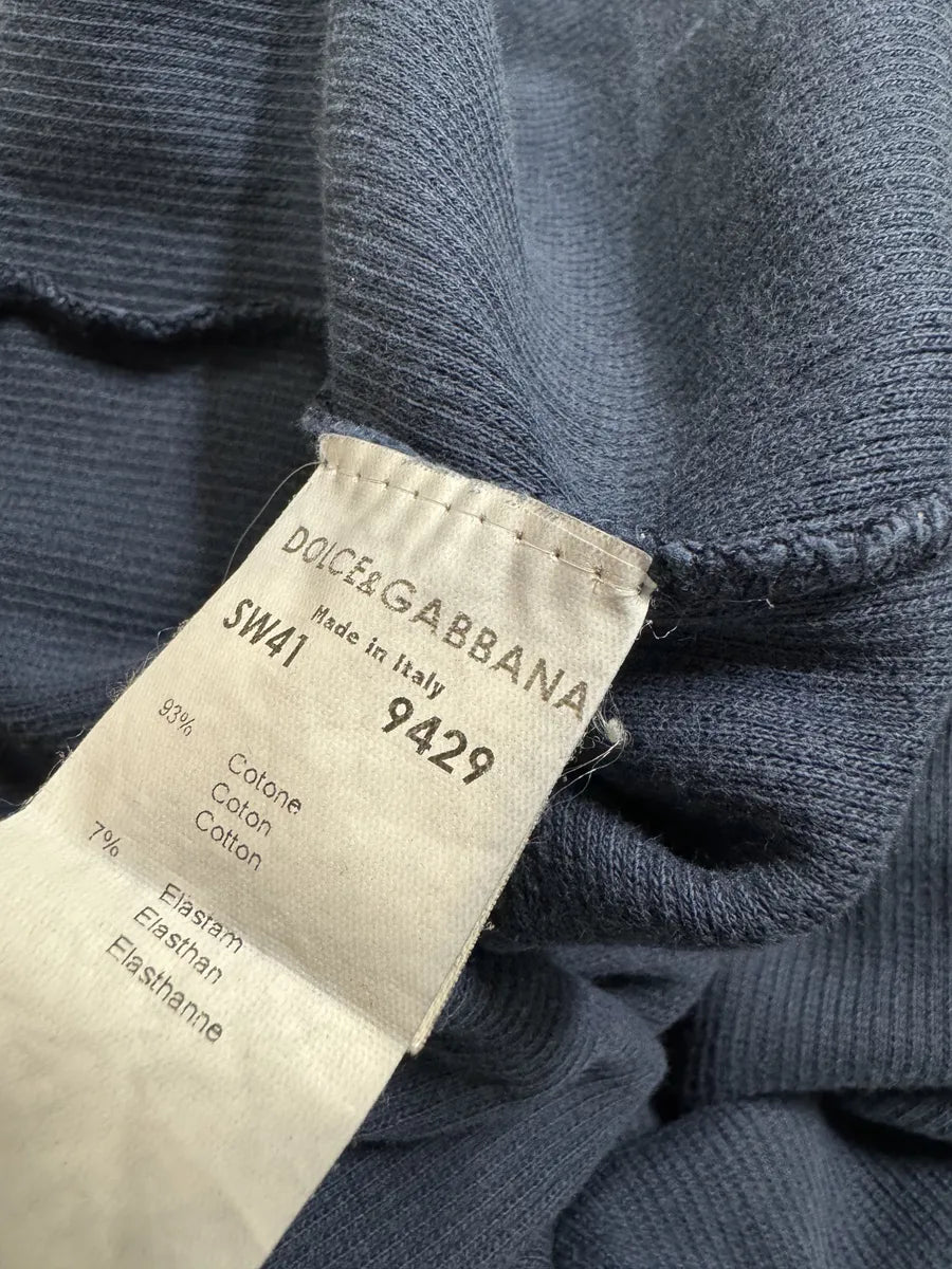 1990s Dolce & Gabbana Navy Faded Blue Knit Sweater PkqDwRY 5