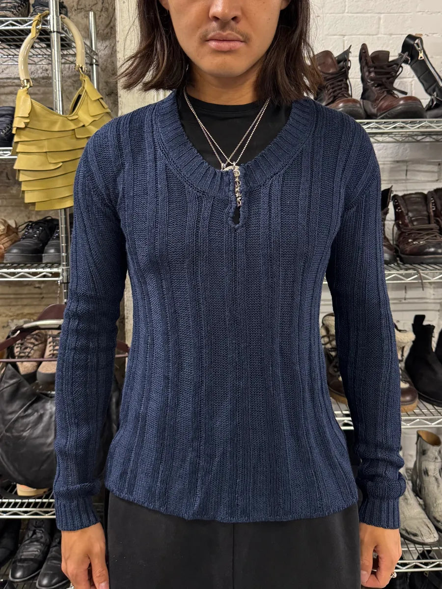 1990s Dolce & Gabbana Navy Wool Sweater (M) lxkXjyf 2