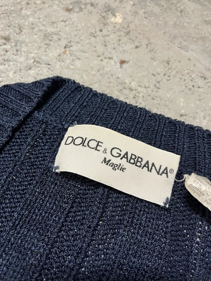 1990s Dolce & Gabbana Navy Wool Sweater (M) lxkXjyf 5