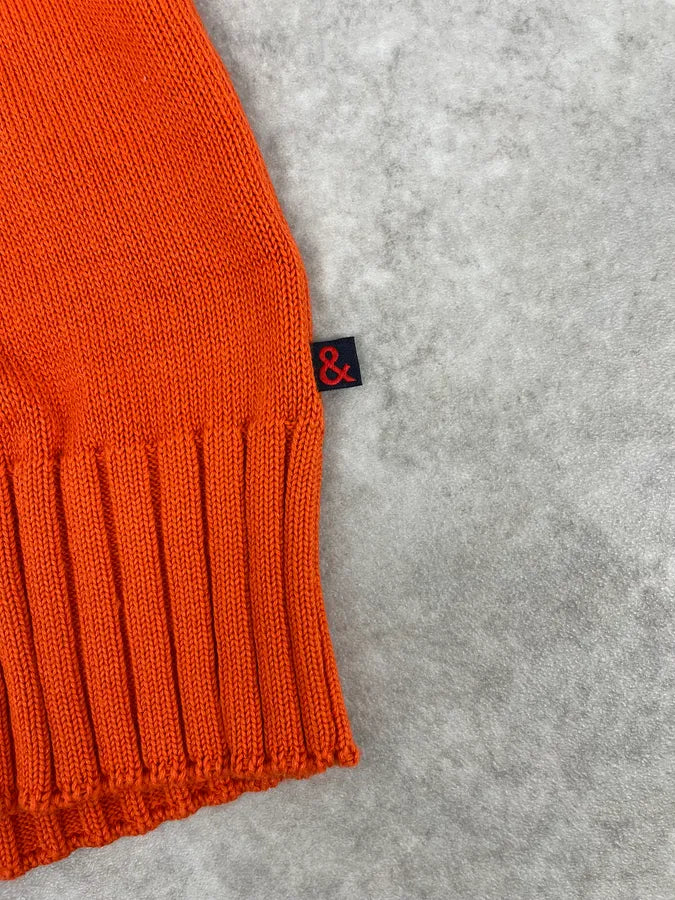 1990s Dolce & Gabbana Orange V Neck Wool Sweater xpOwGps 9