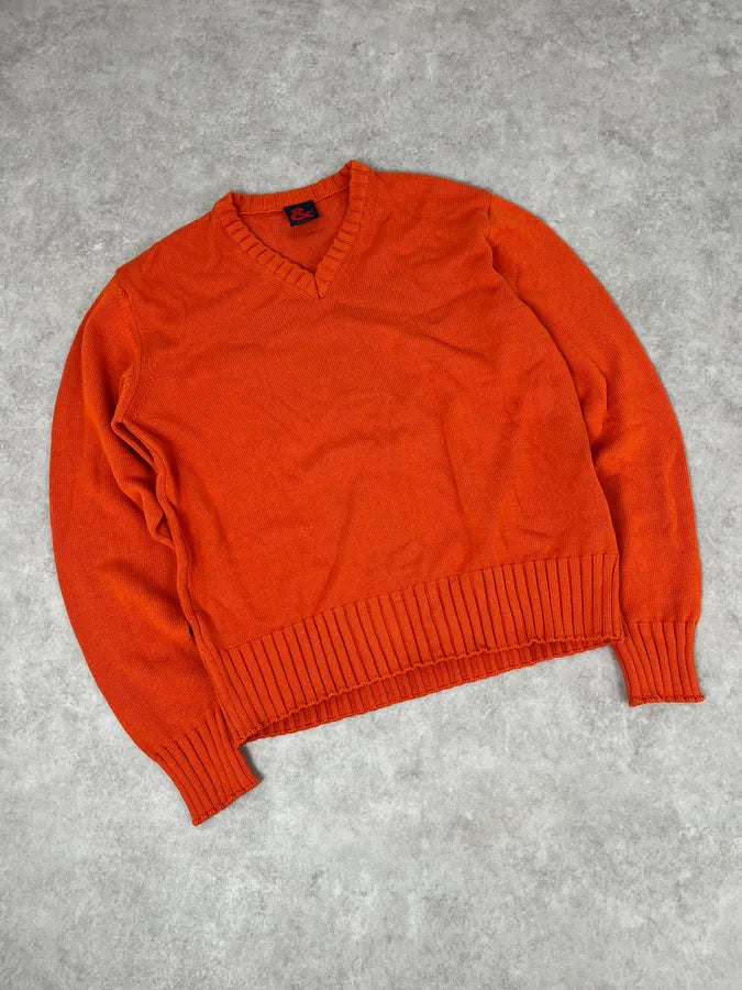1990s Dolce & Gabbana Orange V Neck Wool Sweater xpOwGps 3