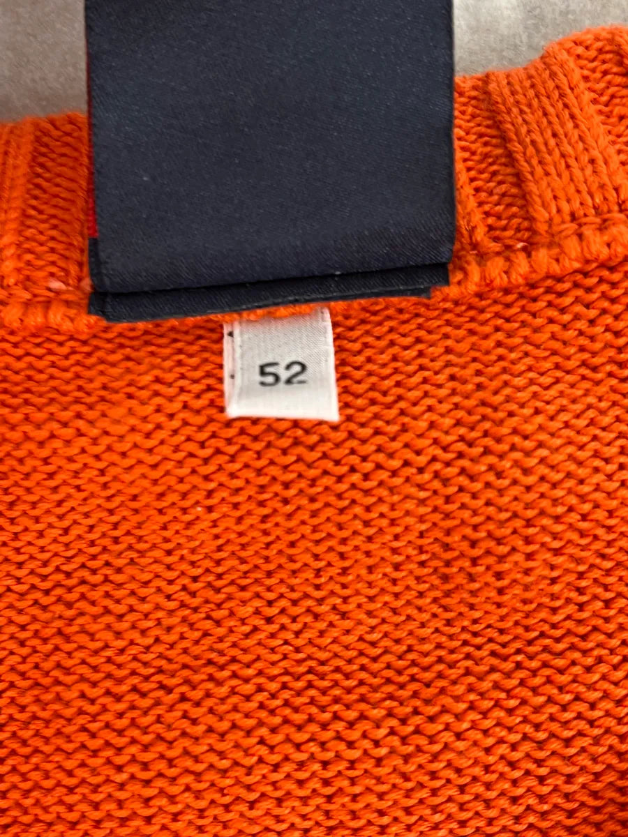1990s Dolce & Gabbana Orange V Neck Wool Sweater xpOwGps 7