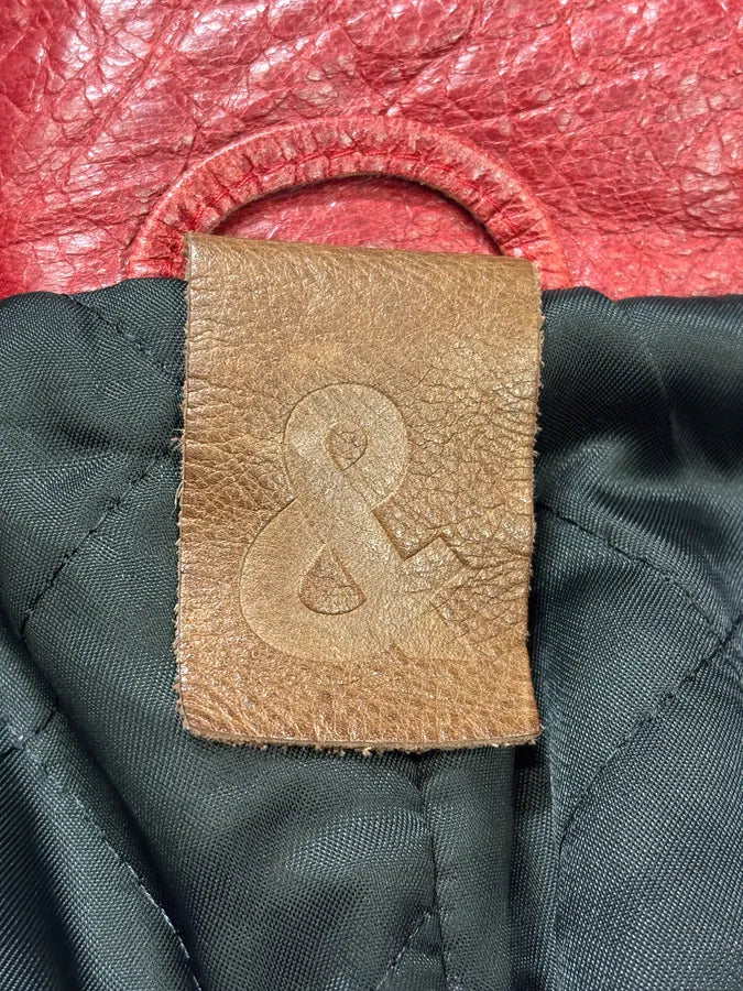 1990s Dolce & Gabbana Red Biker Leather Jacket ICeuiGT 6