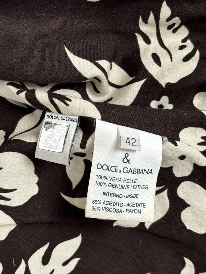 1990s Dolce & Gabbana Red Eroded Trucker Leather Jacket imfAkWo 10