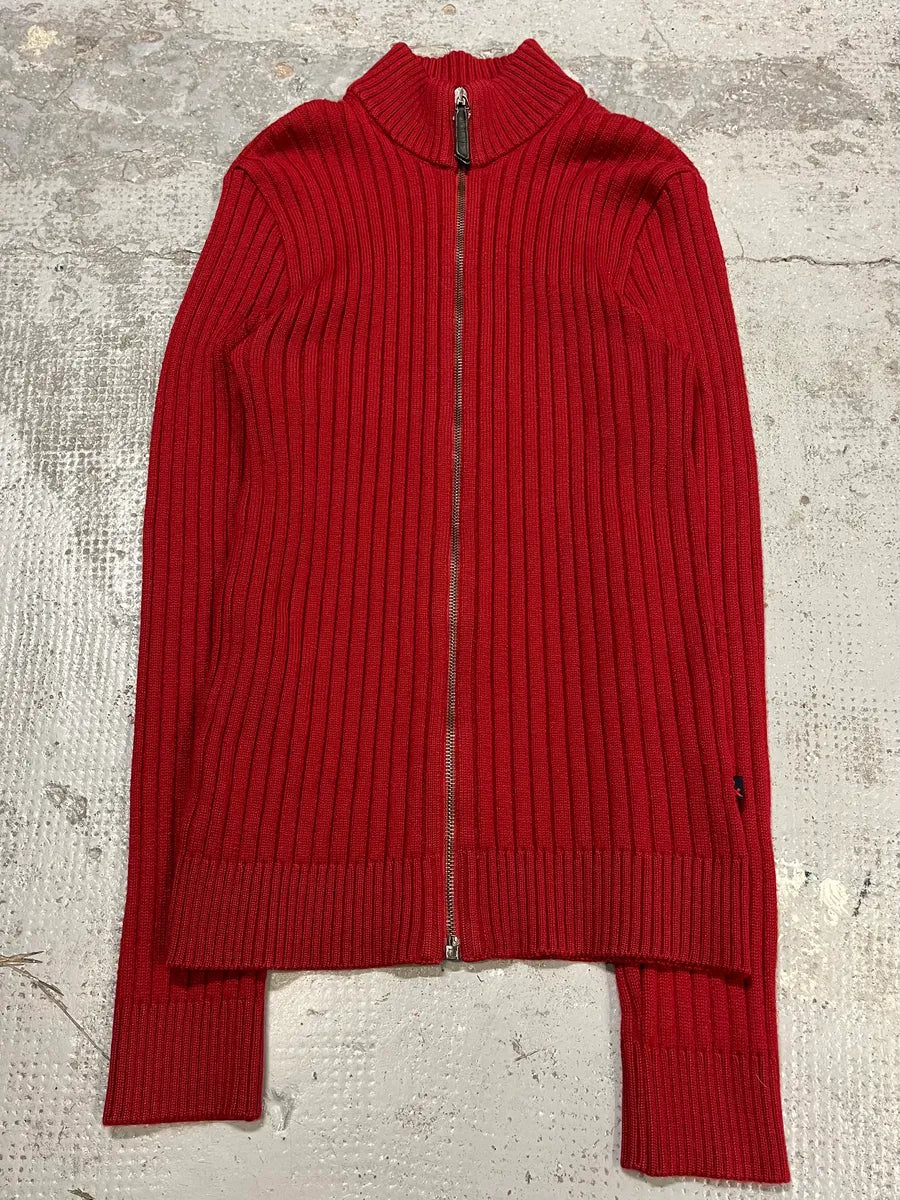 1990s Dolce & Gabbana Red Ribbed Zip-Up Sweater – Dolce Vita Hub