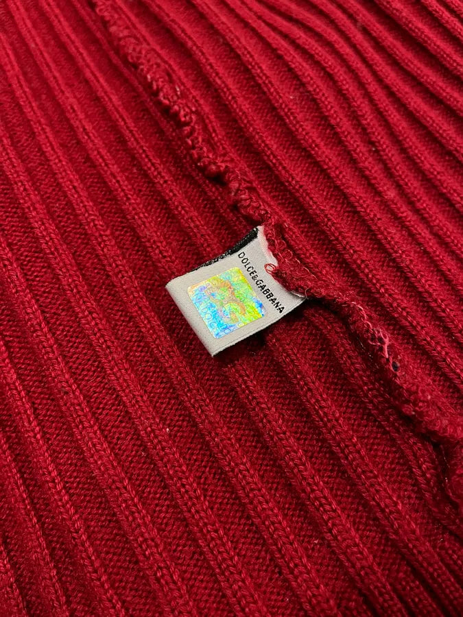 1990s Dolce & Gabbana Red Ribbed Zip-Up Sweater – Dolce Vita Hub