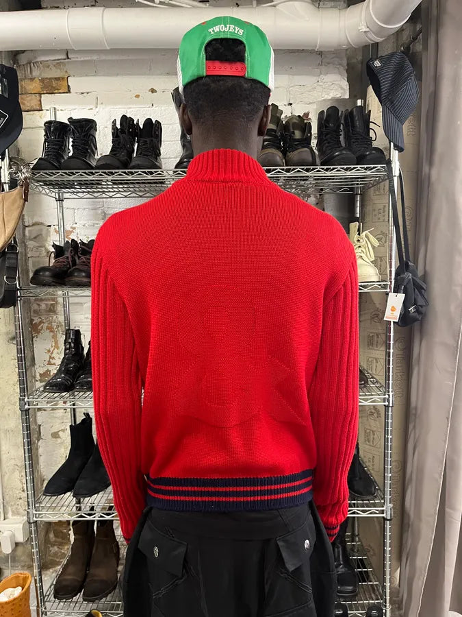 1990s Dolce & Gabbana Red Zip-up Sweater pHboiNC 2