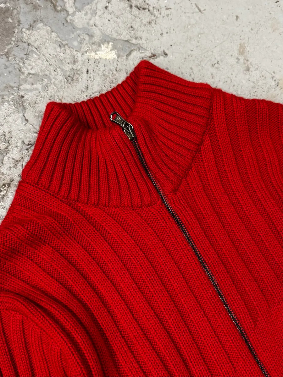 1990s Dolce & Gabbana Red Zip-up Sweater pHboiNC 4