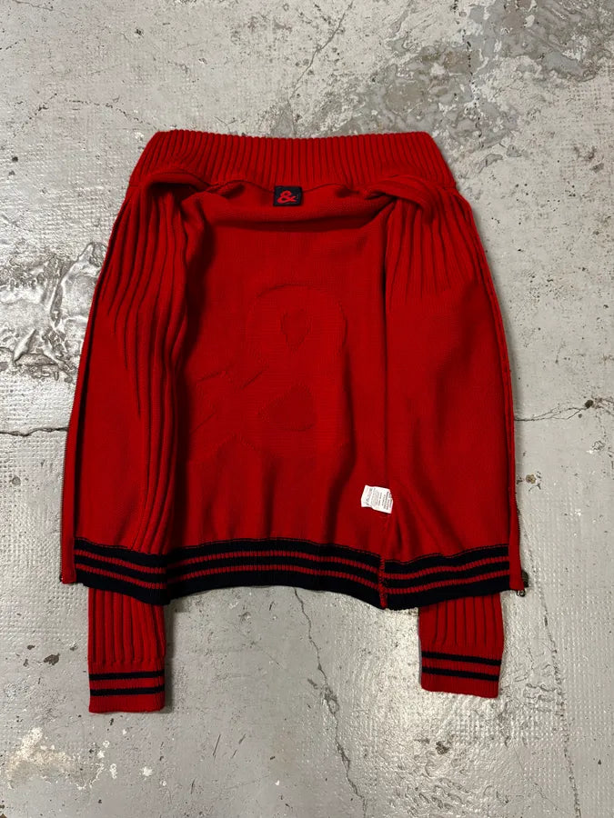 1990s Dolce & Gabbana Red Zip-up Sweater pHboiNC 5