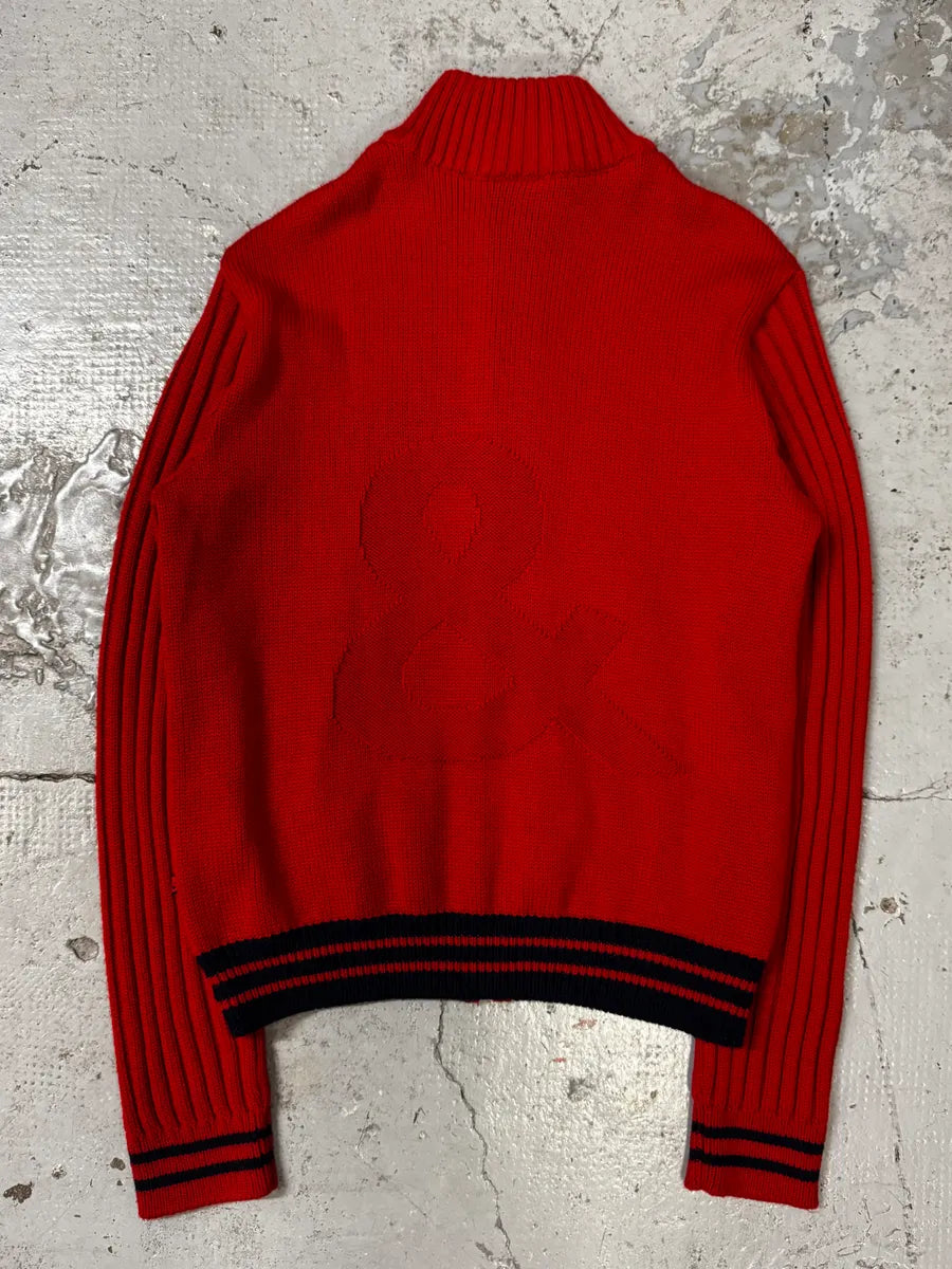 1990s Dolce & Gabbana Red Zip-up Sweater pHboiNC 3
