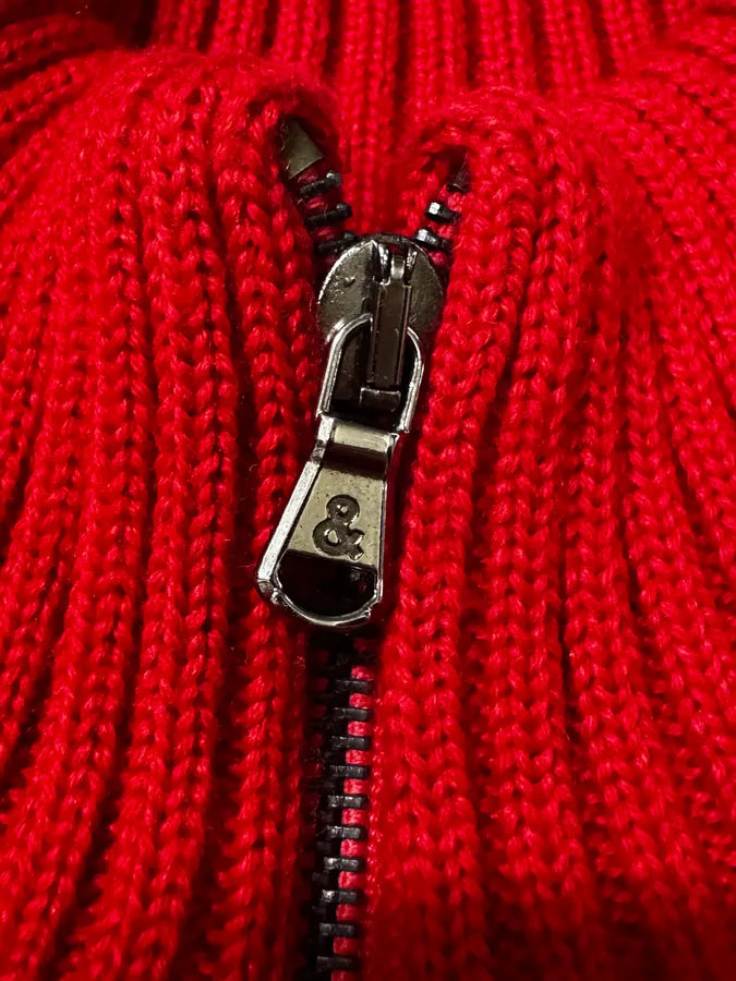 1990s Dolce & Gabbana Red Zip-up Sweater pHboiNC 6