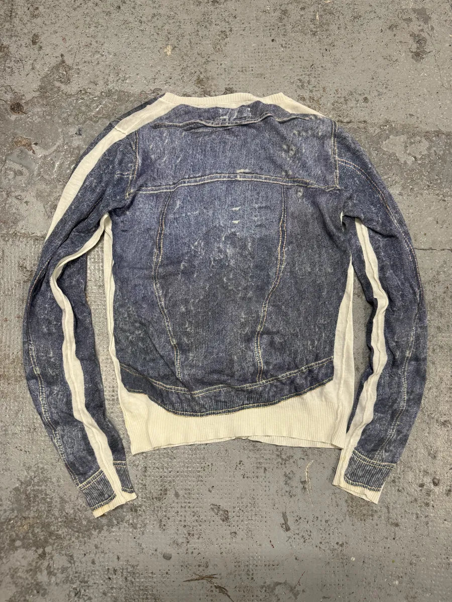 1990s Dolce & Gabbana Trompe L’oeil Denim Cardigan czODRYu 1