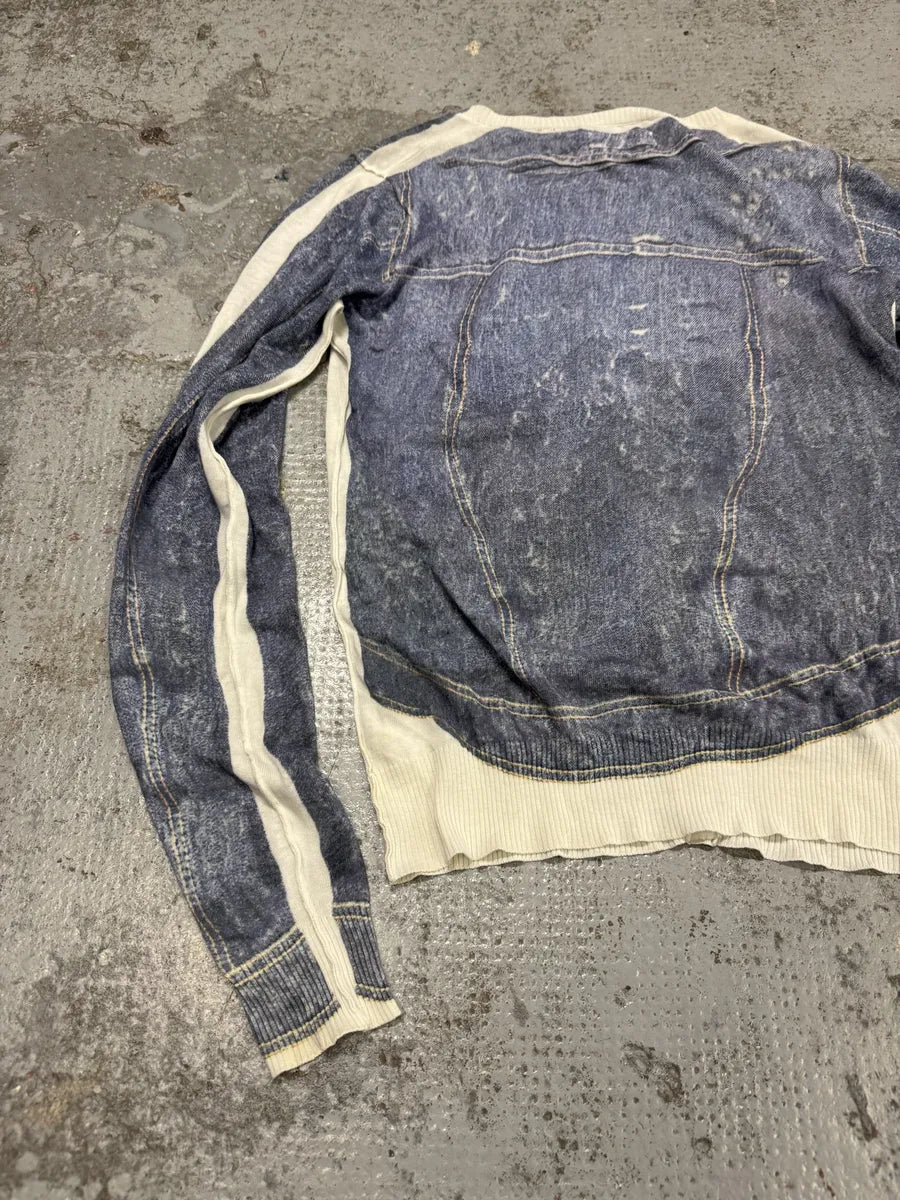 1990s Dolce & Gabbana Trompe L’oeil Denim Cardigan czODRYu 4