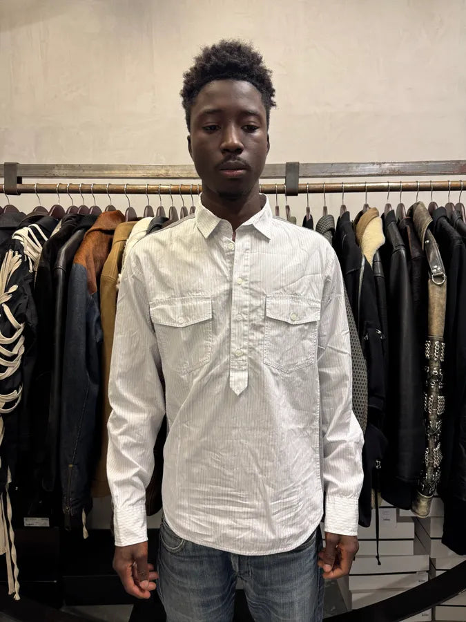 1990s Dolce & Gabbana White & Grey Hybrid Shirt Longsleeves bxfPSdt 1