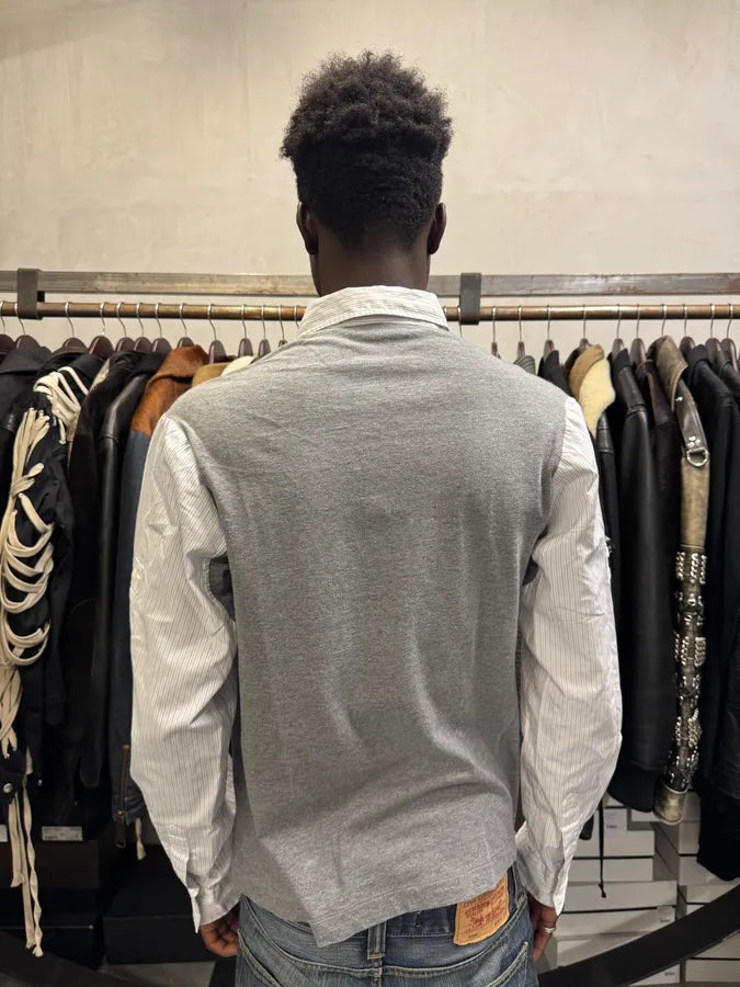 2000s Dolce & Gabbana White & Grey Hybrid Shirt Longsleeve bxfPSdt 2