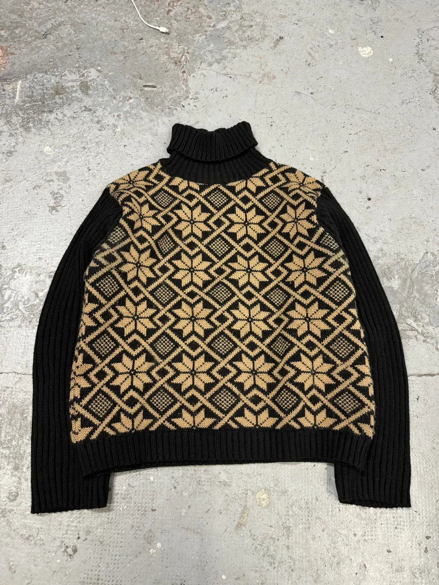 1990s Dolce & Gabbana Black Mozaic Wool Turtleneck AXZedgP 7