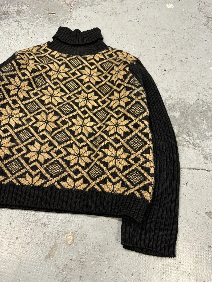 1990s Dolce & Gabbana Black Mozaic Wool Turtleneck AXZedgP 9