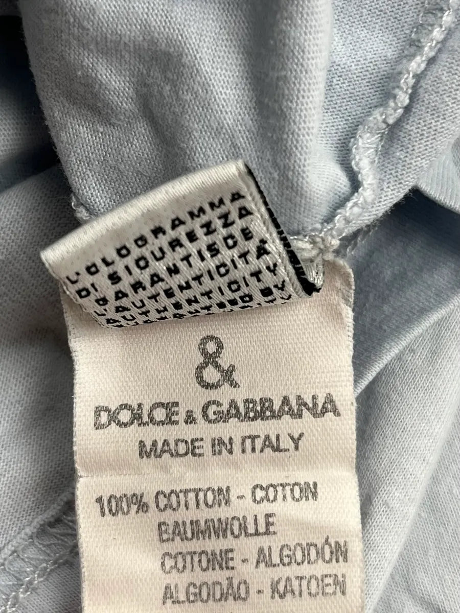 1990s Dolce & Gabbana Light Blue Human Archive T-Shirt AowMfqN 7