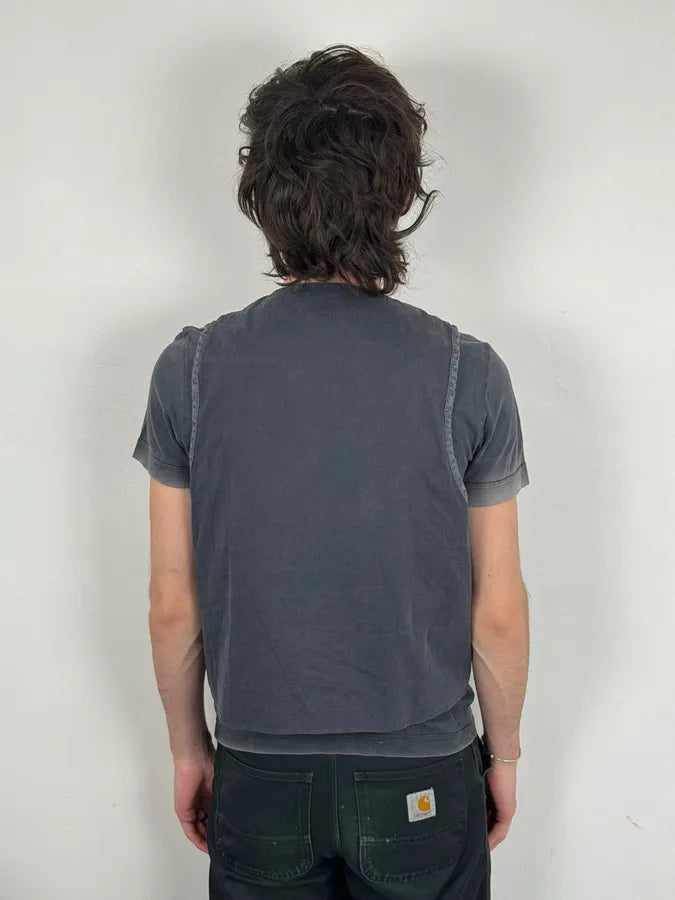 1990s Dries Van Noten Navy Lined Vest njmAjED 2