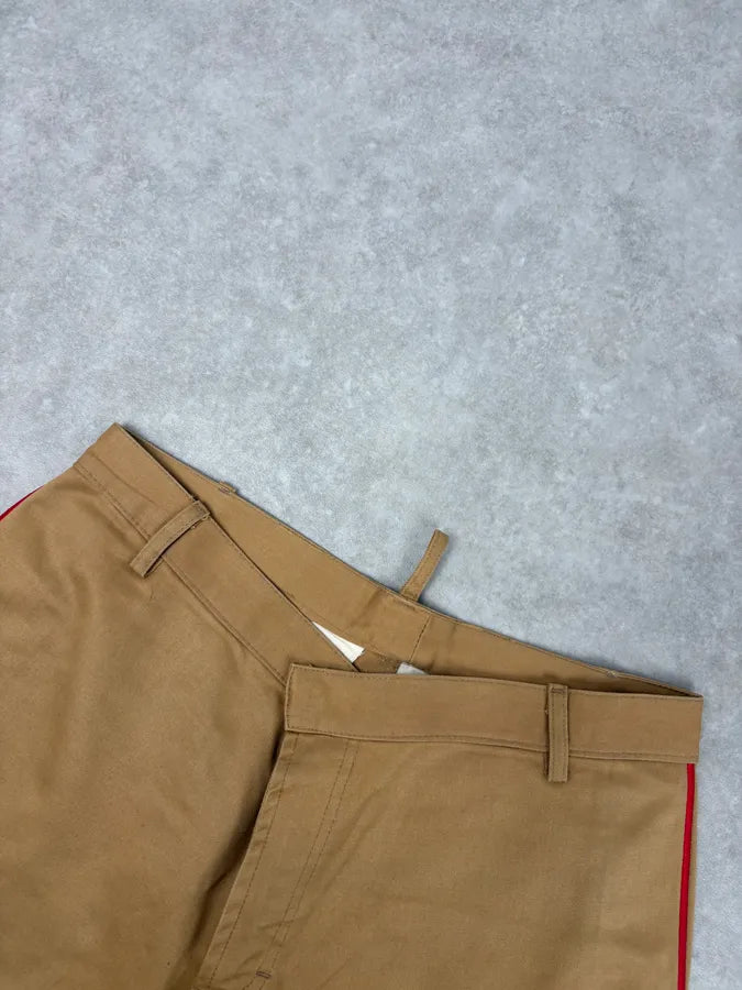 1990s Dsquared2 Beige & Red Lined Flared Pants eCfoNfc 5