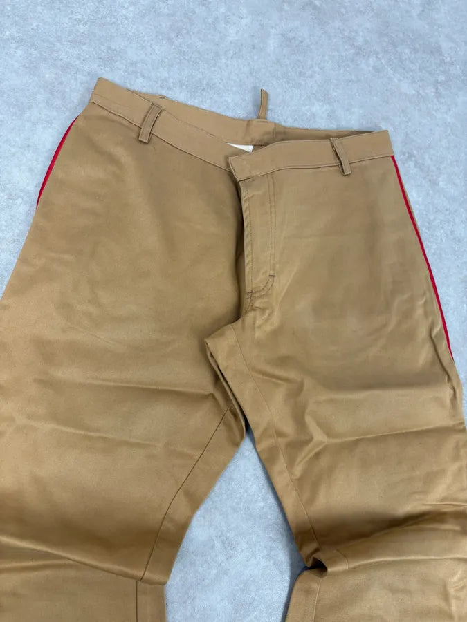 1990s Dsquared2 Beige & Red Lined Flared Pants eCfoNfc 6