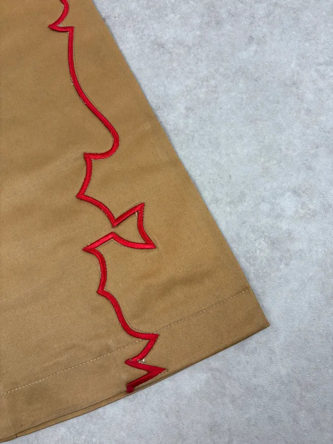 1990s Dsquared2 Beige & Red Lined Flared Pants eCfoNfc 7