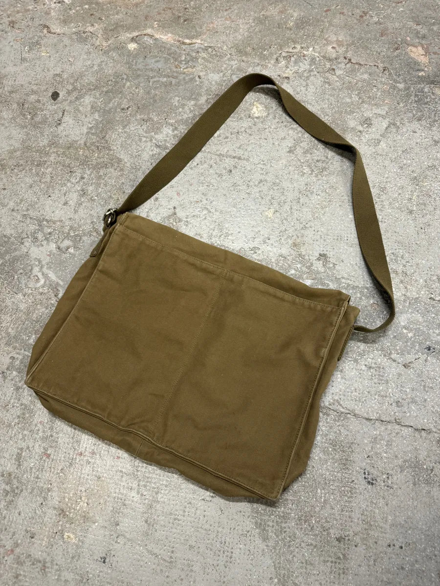 1990s Emporio Armani Beige Military Messenger Bag (OS) 3