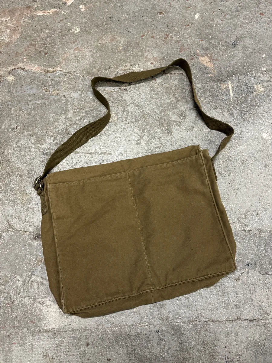 1990s Emporio Armani Beige Military Messenger Bag (OS) 6