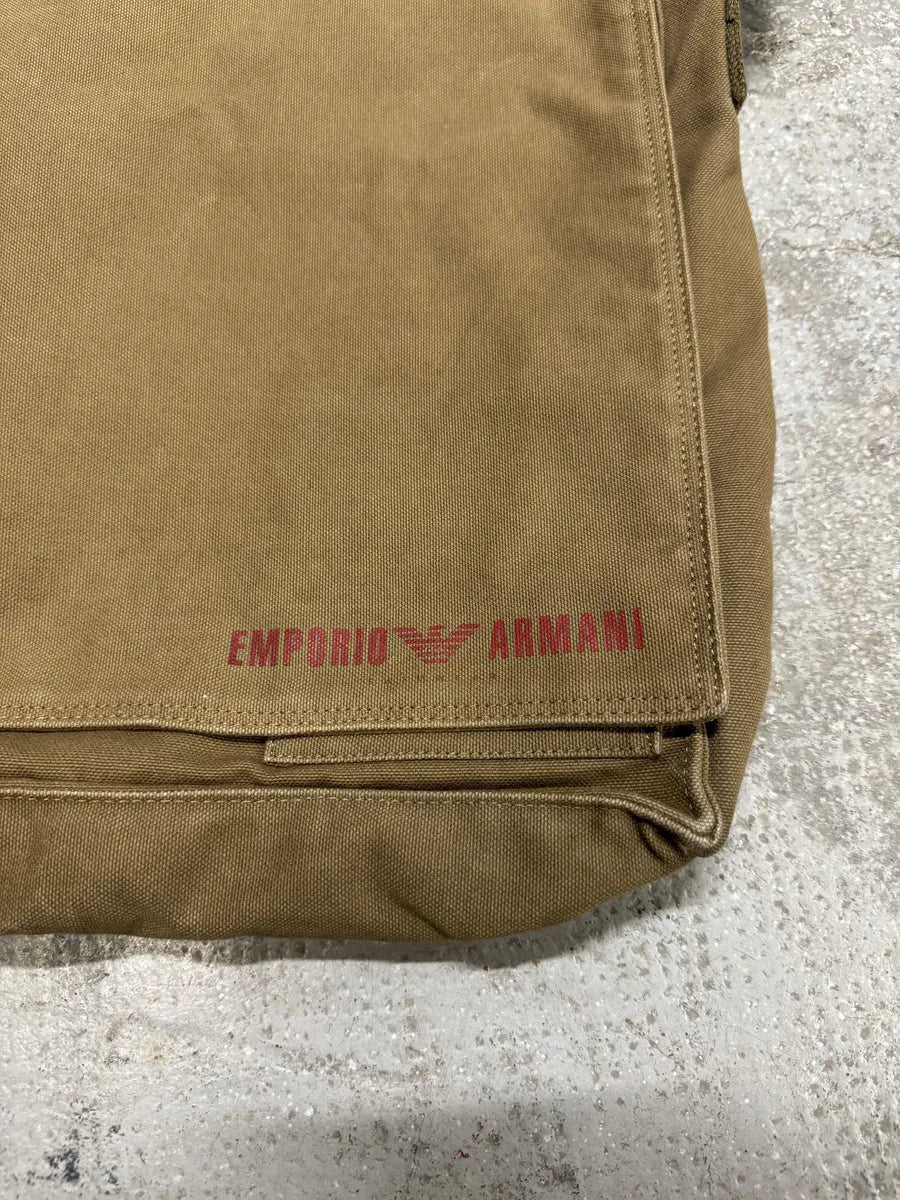 1990s Emporio Armani Beige Military Messenger Bag (OS) 7