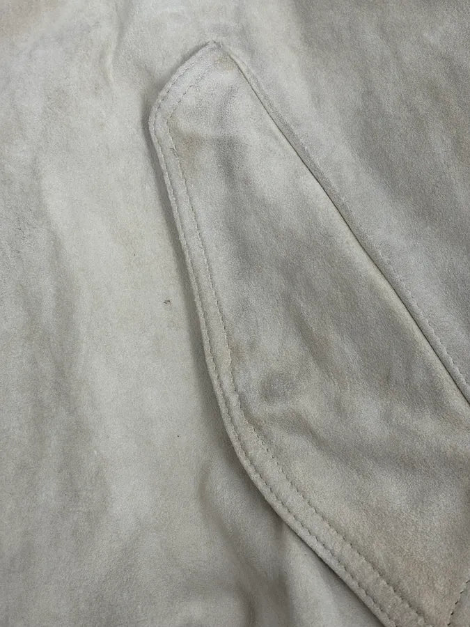 1990s Emporio Armani Beige Suede Leather Bombers ZSOSrsx 8