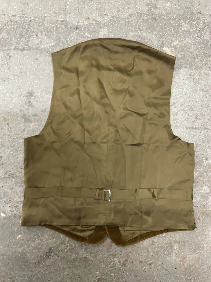 1990s Emporio Armani Beige Velvet Vest (S) 1
