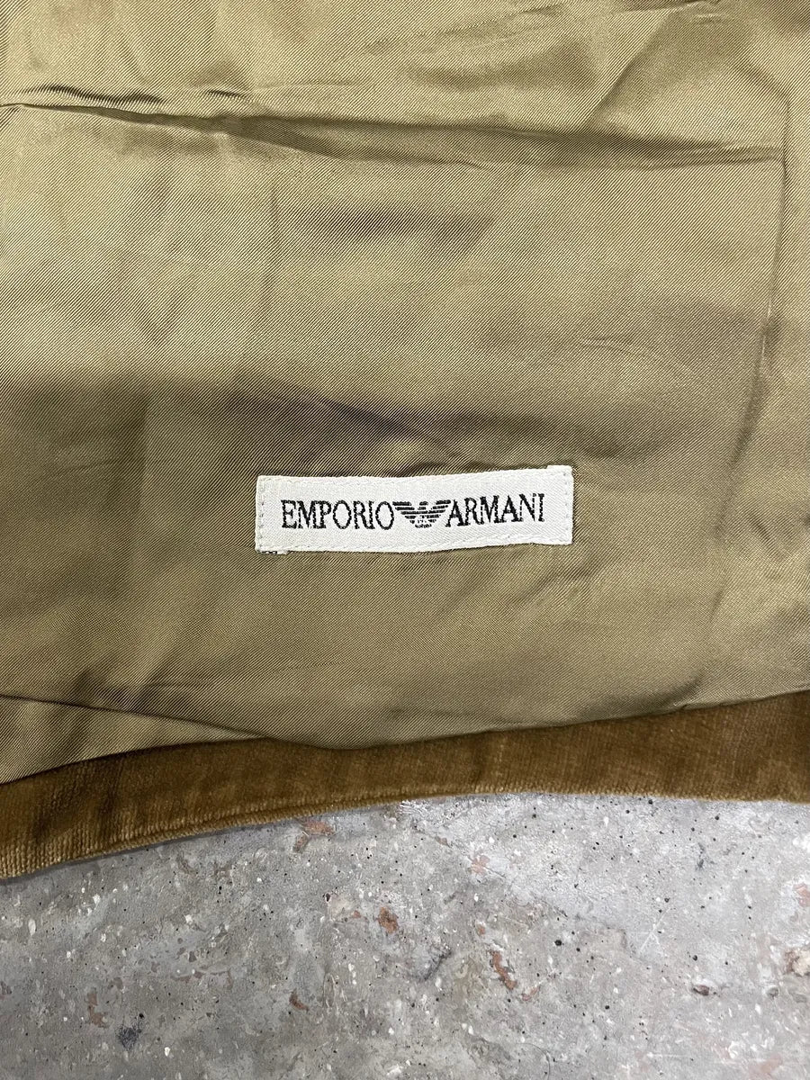 1990s Emporio Armani Beige Velvet Vest (S) 9