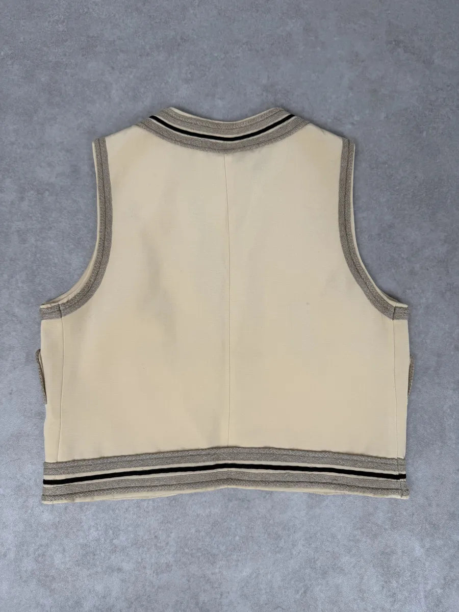 1990s Emporio Armani Beige Wool Vest GUplWYG 3