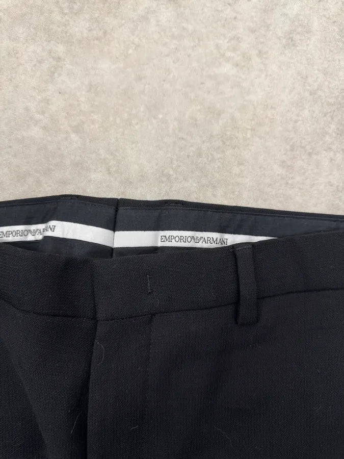 1990s Emporio Armani Black Classy Wool Tailored Pants pbFdXPJ 1