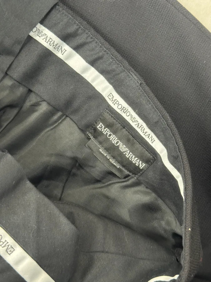 1990s Emporio Armani Black Classy Wool Tailored Pants pbFdXPJ 3