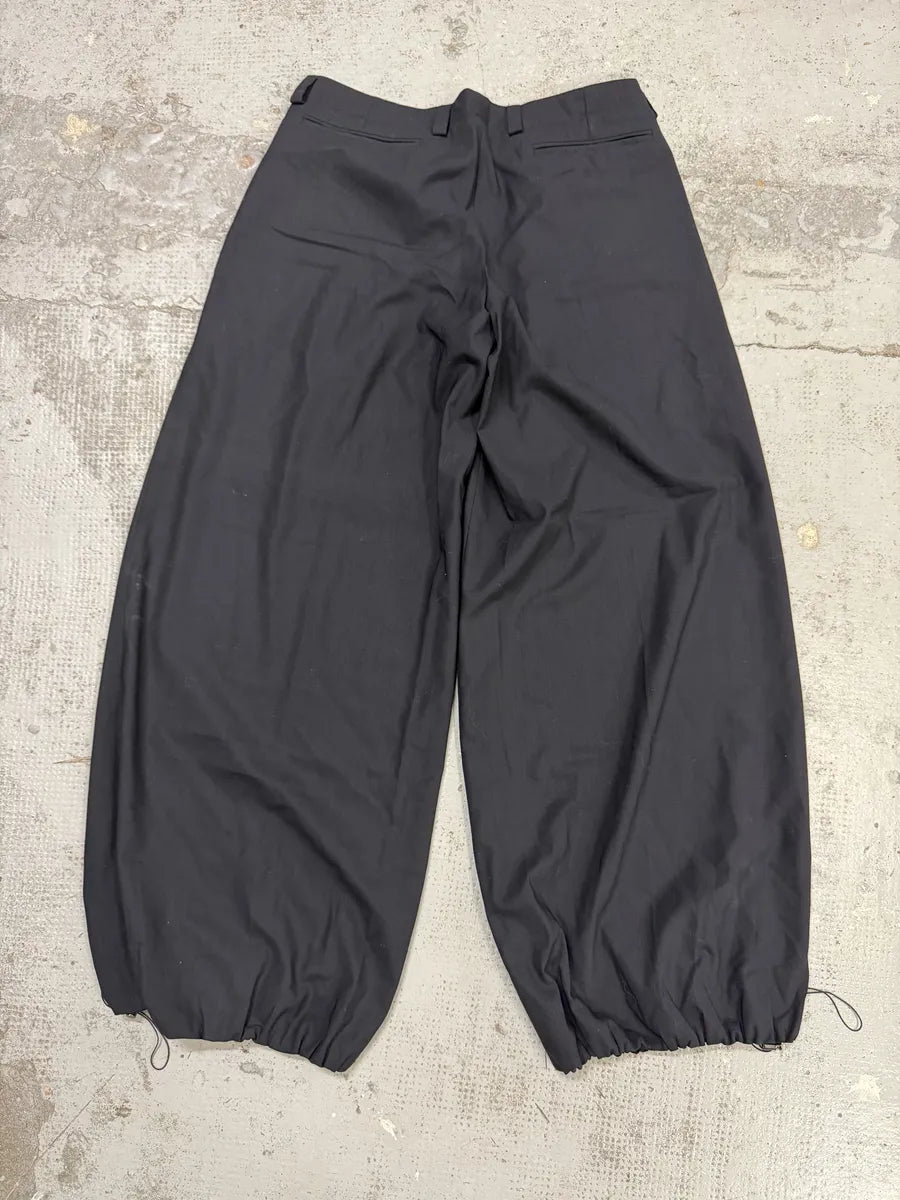 1990s Emporio Armani Black Cozy Large Japanese Pants gPmInVD 3