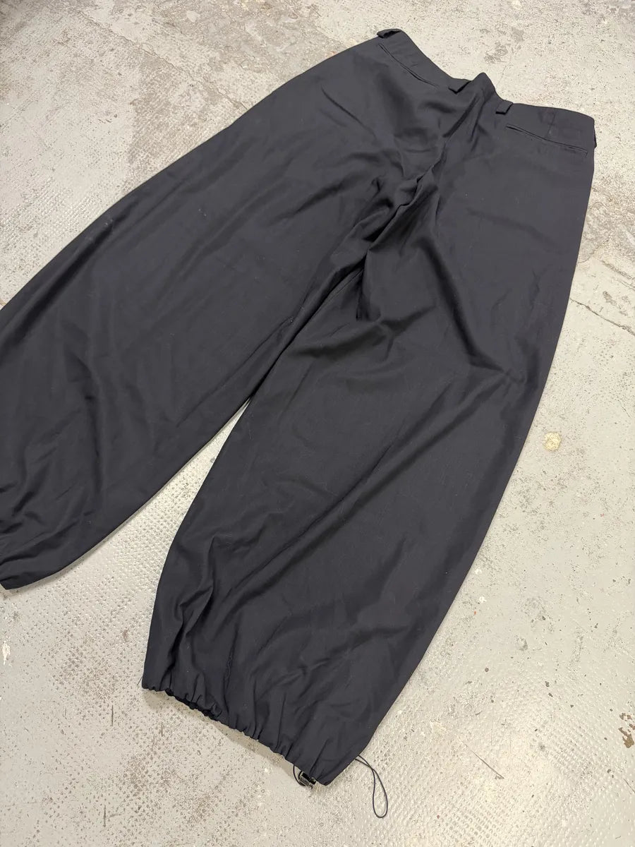 1990s Emporio Armani Black Cozy Large Japanese Pants gPmInVD 5
