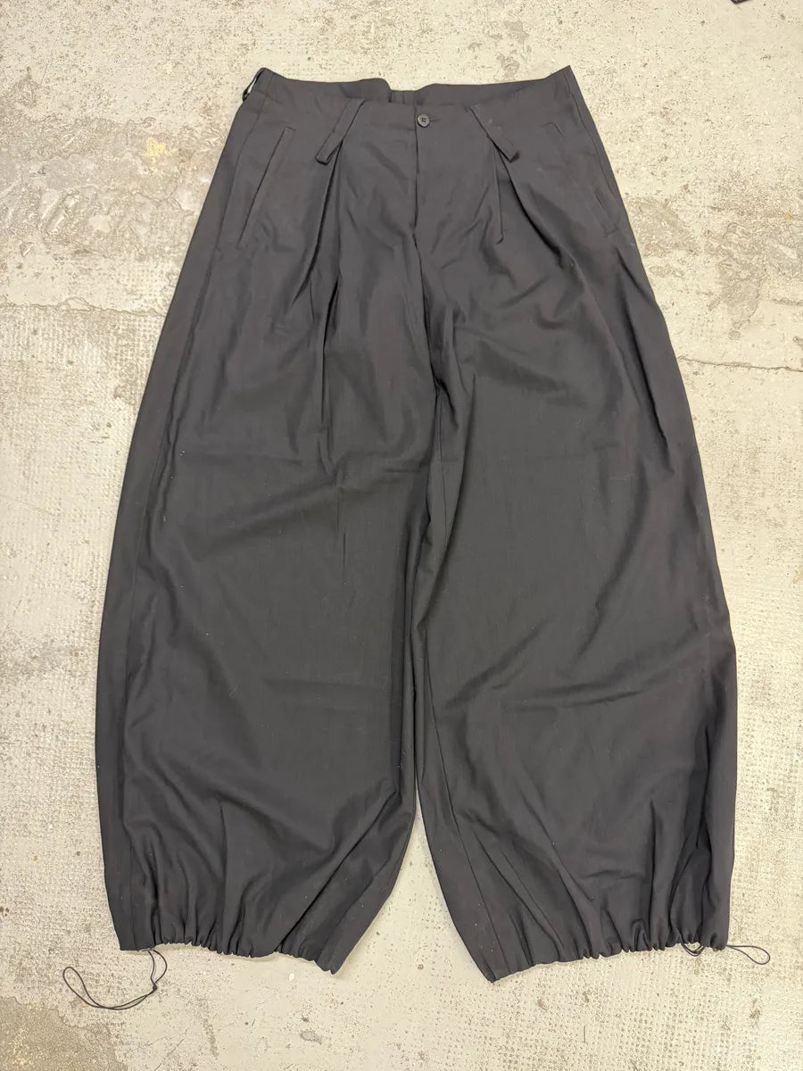 1990s Emporio Armani Black Cozy Large Japanese Pants gPmInVD 6