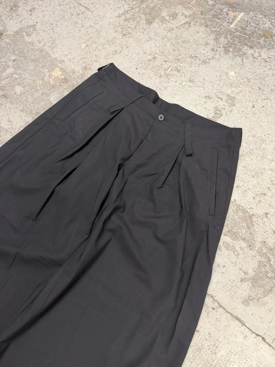 1990s Emporio Armani Black Cozy Large Japanese Pants gPmInVD 8