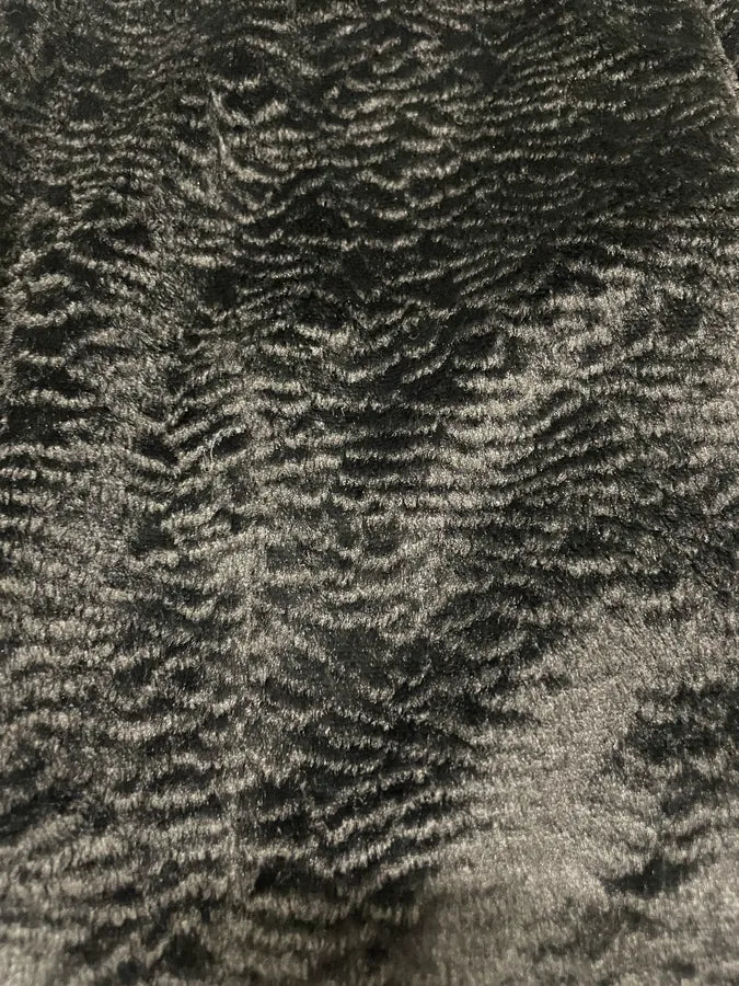 1990s Emporio Armani Black Fur Effect Buttoned Jacket (XS/S) 5