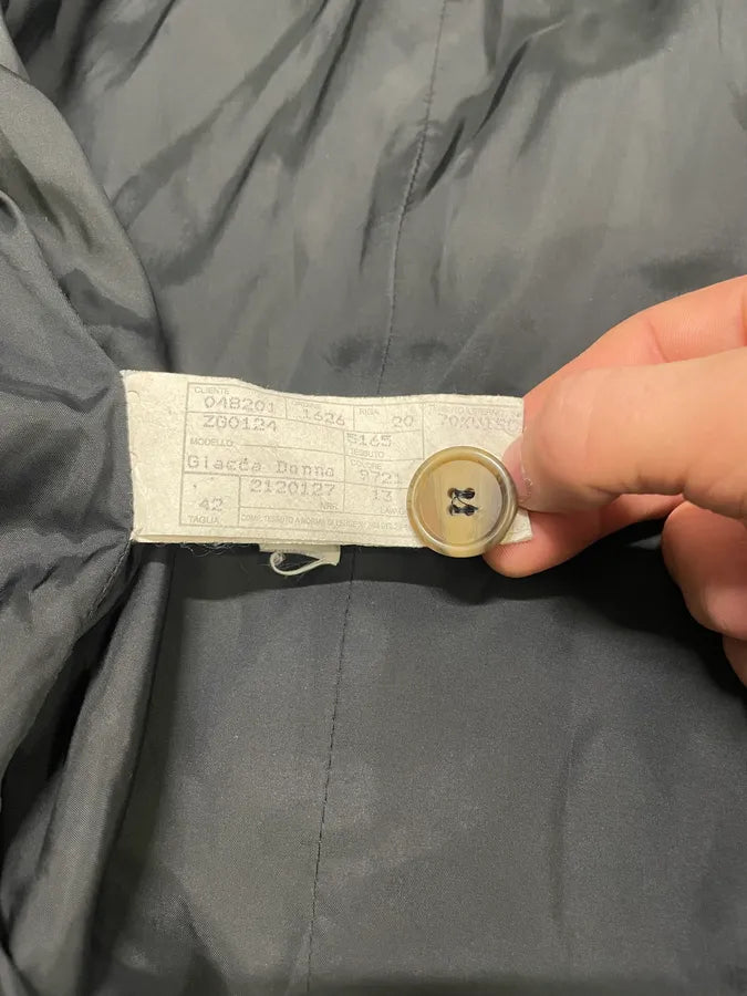 1990s Emporio Armani Black Fur Effect Buttoned Jacket (XS/S) 7