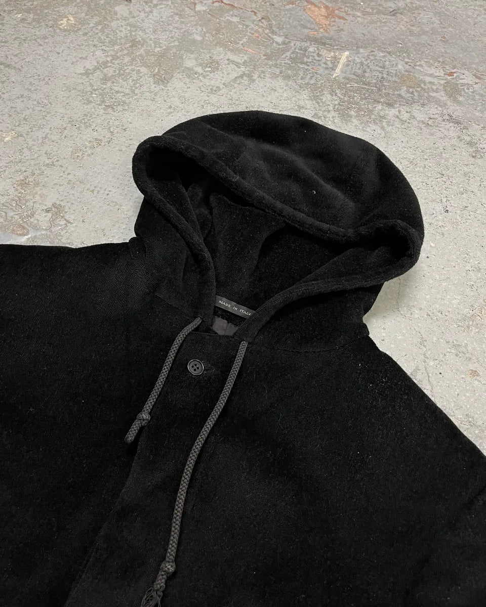 1990s Emporio Armani Black Hooded Blazer Jacket yhCllMW 4