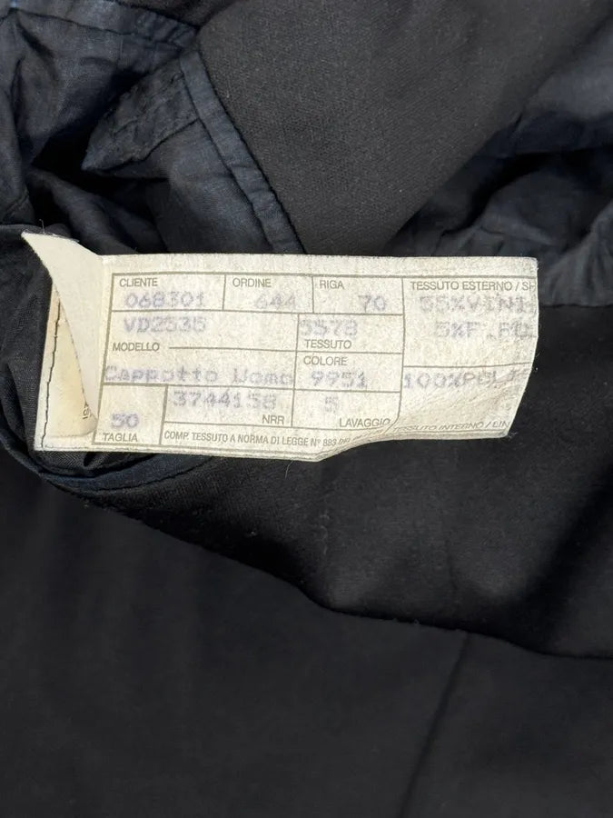 1990s Emporio Armani Black Long Classy Leather Jacket ynFRCwT 11
