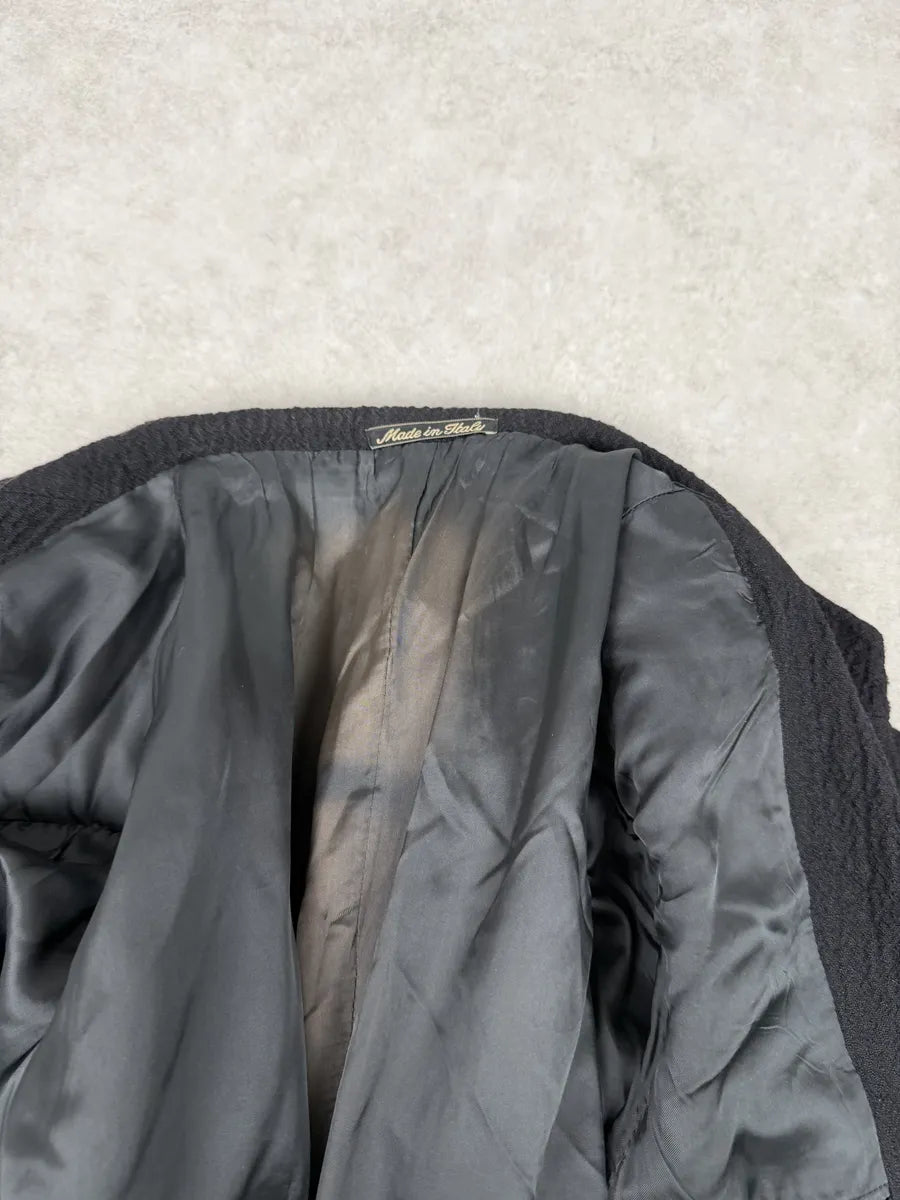 1990s Emporio Armani Black Pleats Blazer Jacket GZgFGYw 8