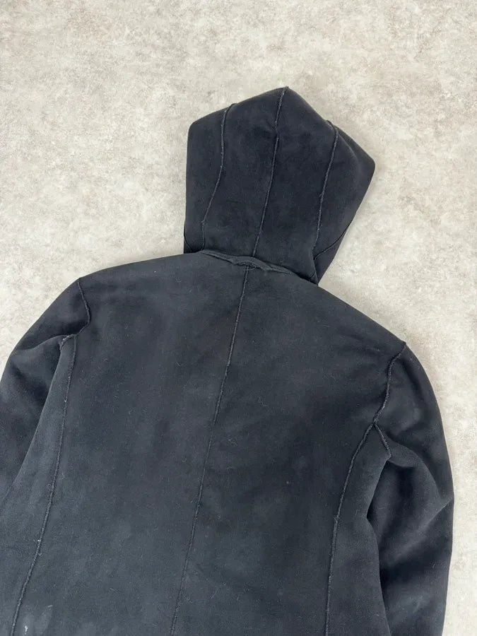 1990s Emporio Armani Black Reversible Faux Fur Coat IseHDri 9