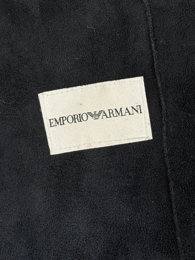 1990s Emporio Armani Black Reversible Faux Fur Coat IseHDri 13