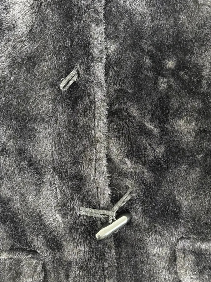 1990s Emporio Armani Black Reversible Faux Fur Coat IseHDri 12