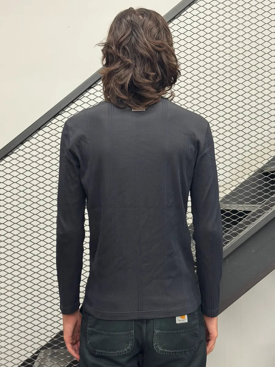 1990s Emporio Armani Black Ribbed Longsleeve BbMqZrF 2