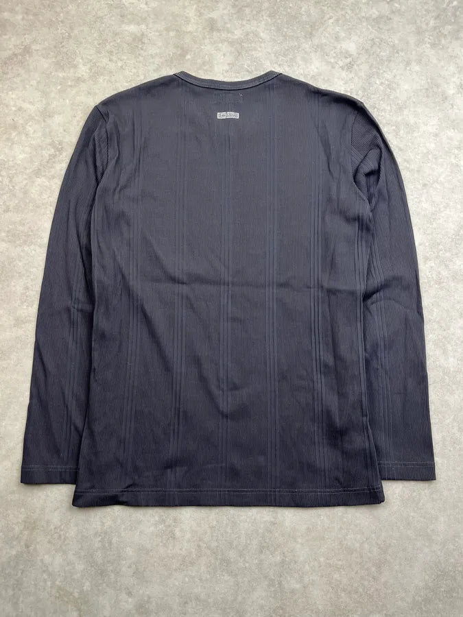 1990s Emporio Armani Black Ribbed Longsleeve BbMqZrF 6